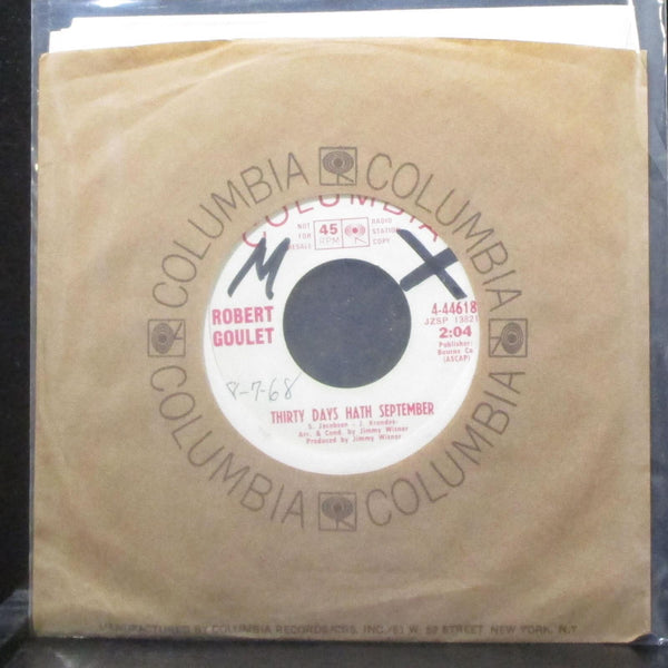 Robert Goulet - Thirty Days Hath September 7" VG+ Promo Vinyl 45 Columbia USA - Shuga Records