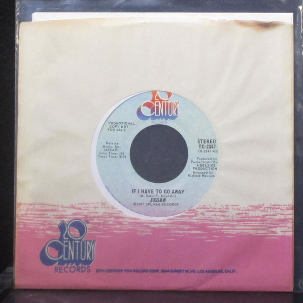 Jigsaw - If I Have To Go Away 7" Mint- Promo Vinyl 45 TC-2347 USA 1977 - Shuga Records