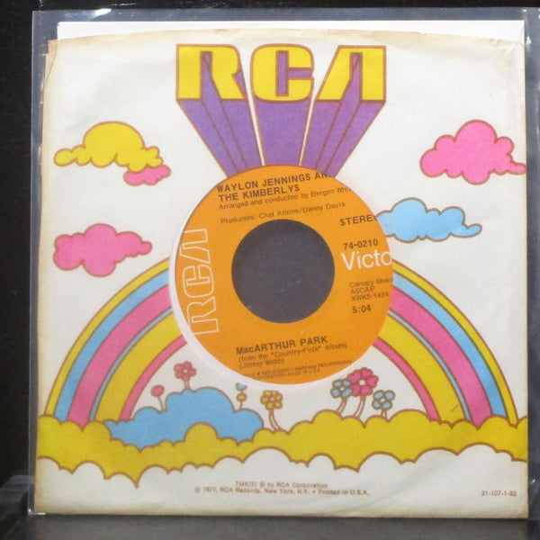 Waylon Jennings & The Kimberlys - MacArthur Park 7" Mint- Vinyl 45 RCA 74-0210 - Shuga Records
