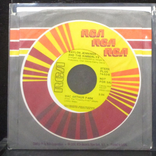 Waylon Jennings & The Kimberlys - MacArthur Park 7" Mint- Promo Vinyl 45 RCA - Shuga Records