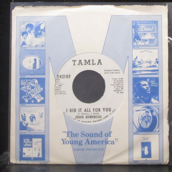 Eddie Kendricks - I Did It All For You 7" Mint- Promo Vinyl 45 Tamla T 54210F - Shuga Records