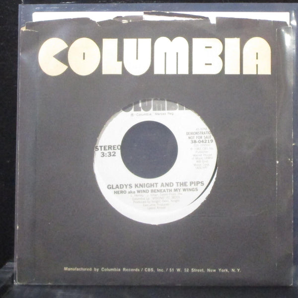 Gladys Knight & The Pips - Hero 7" Mint- Promo Vinyl 45 Columbia 38-04219 USA - Shuga Records