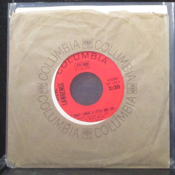 Steve Lawrence - Last Night I Made A Little Girl Cry 7" Mint- Vinyl 45 Columbia - Shuga Records