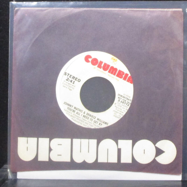 Johnny Mathis - You're All I Need To Get By 7" Mint- Promo Vinyl 45 Columbia - Shuga Records