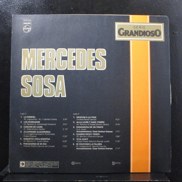 Mercedes Sosa - Grandioso LP VG+ 6347424 Argentina 1980 Vinyl Record - Shuga Records
