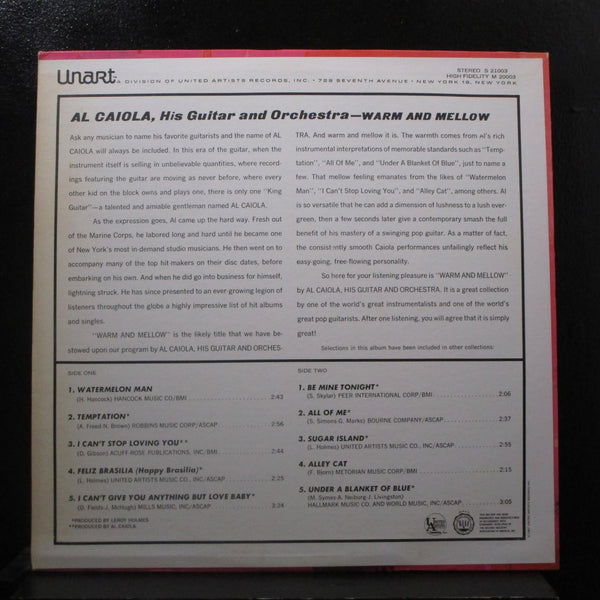 Al Caiola - Warm & Mellow LP Mint- S 21003 Stereo 1967 USA Vinyl Record - Shuga Records
