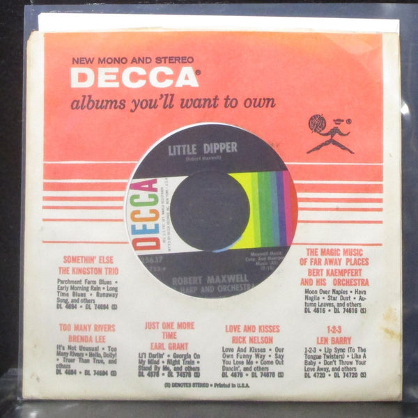 Robert Maxwell - Little Dipper / Peg O' My Heart 7" Mint- Vinyl 45 Decca 25637 - Shuga Records