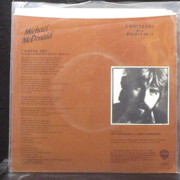 Michael McDonald - I Gotta Try / Believe In It 7" Mint- Vinyl 45 WB 7-29862 USA - Shuga Records