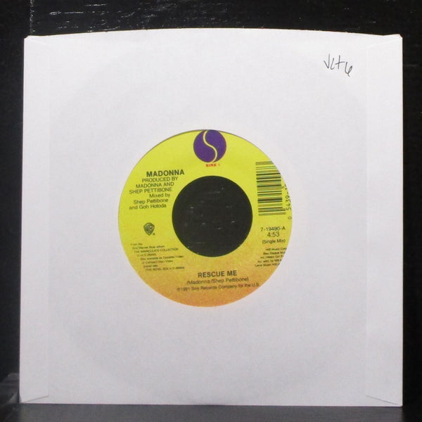 Madonna - Rescue Me 7" VG+ Vinyl 45 Sire 7-19490 USA 1991 - Shuga Records