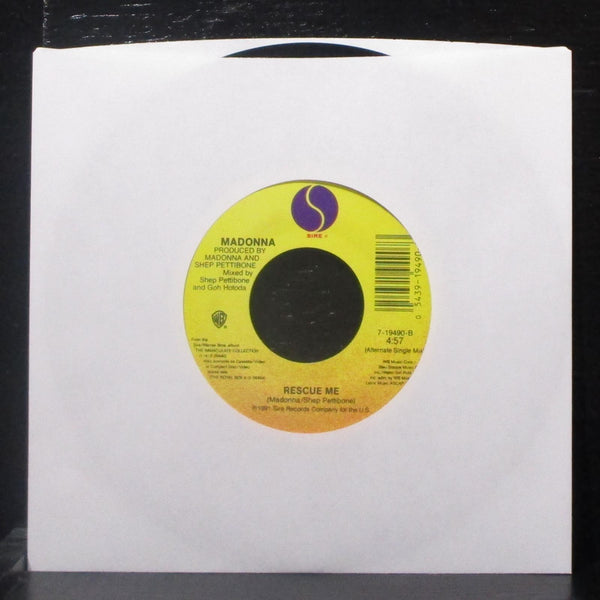 Madonna - Rescue Me 7" VG+ Vinyl 45 Sire 7-19490 USA 1991 - Shuga Records