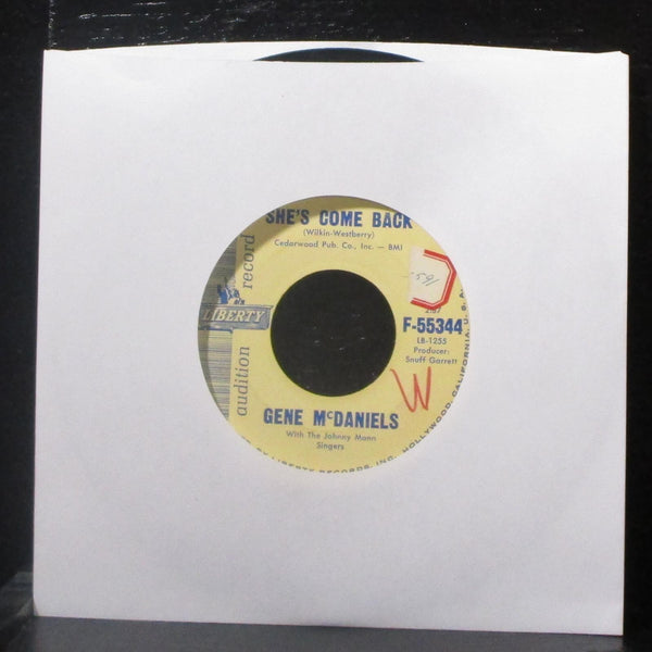 Gene McDaniels - A Tear / She's Come Back 7" VG+ Promo Vinyl 45 Liberty F-55344 - Shuga Records