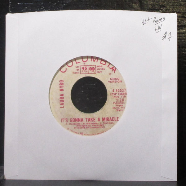 Laura Nyro - It's Gonna Take A Miracle 7" VG+ Promo Vinyl 45 Columbia 4-45537 - Shuga Records