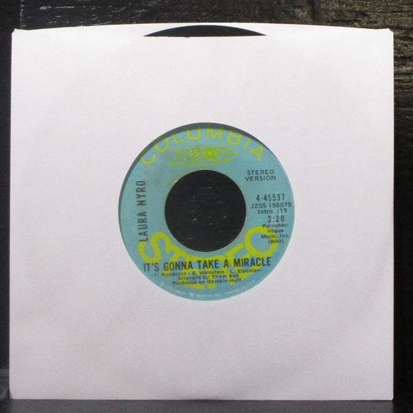Laura Nyro - It's Gonna Take A Miracle 7" VG+ Promo Vinyl 45 Columbia 4-45537 - Shuga Records