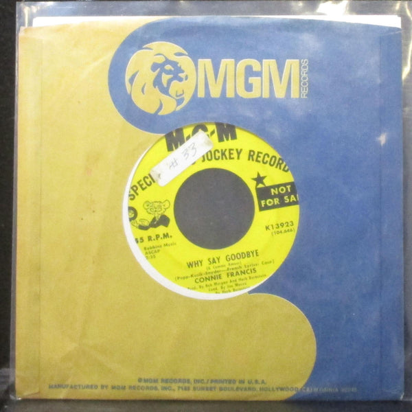 Connie Francis - Why Say Goodbye 7" VG+ Promo Vinyl 45 MGM K13923 USA 1968 - Shuga Records
