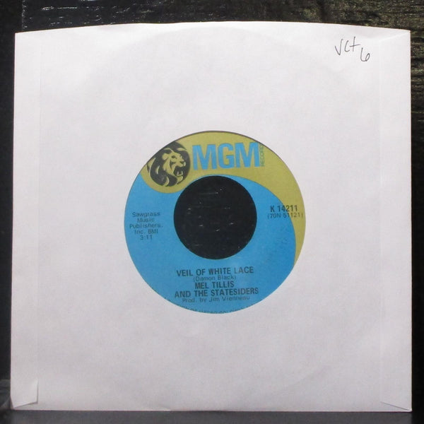 Mel Tillis & The Statesiders - Veil Of White Lace 7" VG+ Vinyl 45 MGM K 14211 - Shuga Records