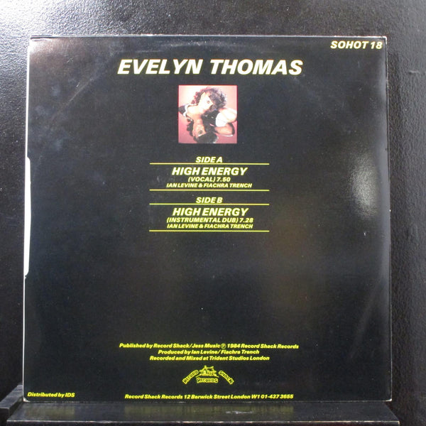 Evelyn Thomas - High Energy 12" 45 RPM Mint- SOHO(T) 18 UK 1984 Vinyl Record - Shuga Records