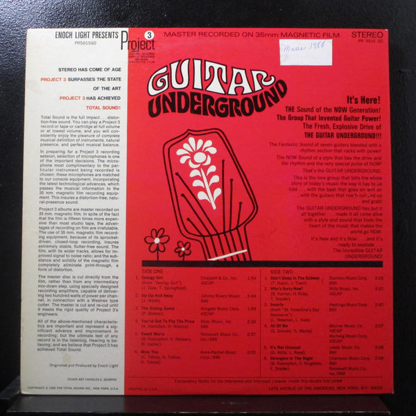 Guitar Underground - 7 Great Guitars With The Now Sound LP VG+ PR 5015 SD Record - Shuga Records