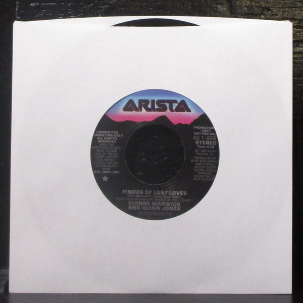 Dionne Warwick & Glenn Jones - Finder Of Lost Loves 7" VG+ Promo Vinyl 45 Arista - Shuga Records