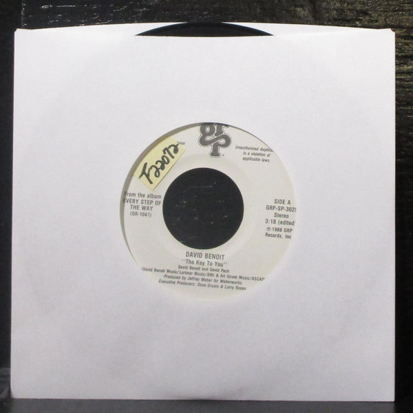 David Benoit - The Key To You 7" Mint- Promo Vinyl 45 GRP-SP-3025 USA 1988 - Shuga Records