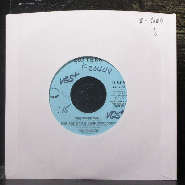 England Dan & John Ford Coley 7" Mint- Promo Vinyl 45 Big Tree BT 16130 USA 1976 - Shuga Records