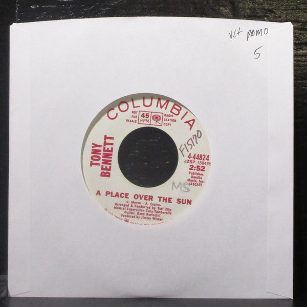 Tony Bennett - A Place Over The Sun 7" VG+ Promo Vinyl 45 Columbia 4-44824 USA - Shuga Records