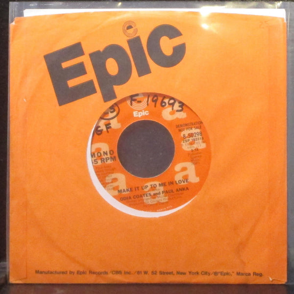 Odia Coates & Paul Anka - Make It Up To Me In Love 7" Mint- Promo Vinyl 45 Epic - Shuga Records