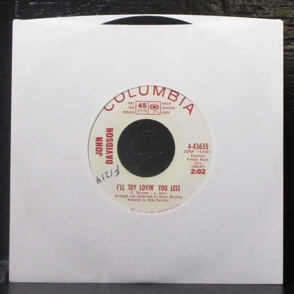 John Davidson - Summer Love / I'll Try Lovin' You Less 7" Mint- Vinyl 45 4-43635 - Shuga Records