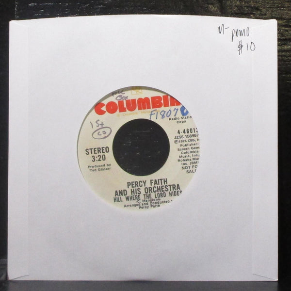 Percy Faith - Hill Where The Lord Hides 7" Mint- Promo Vinyl 45 Columbia 4-46013 - Shuga Records