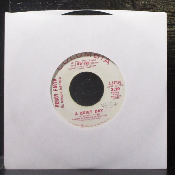 Percy Faith - Zorba / A Quiet Day 7" VG+ Promo Vinyl 45 Columbia 4-44734 USA - Shuga Records