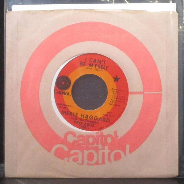 Merle Haggard - I Can't Be Myself / Sidewalks of Chicago 7" Mint- Promo Vinyl 45 - Shuga Records
