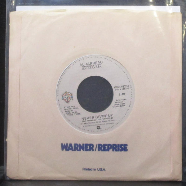 Al Jarreau - Never Givin' Up / Distracted 7" Mint- Vinyl 45 WBS49234 USA 1980 - Shuga Records