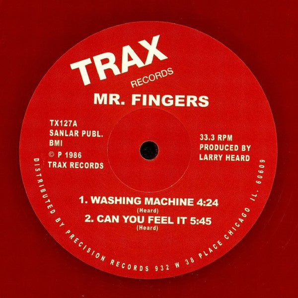 Mr. Fingers ‎– Washing Machine / Can You Feel It (1986) - New 12" Single Record 2020 Trax UK Import Red Vinyl - Chicago House - Shuga Records