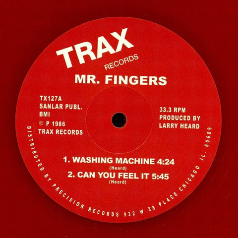 Mr. Fingers ‎– Washing Machine / Can You Feel It (1986) - New 12" Single Record 2020 Trax UK Import Red Vinyl - Chicago House