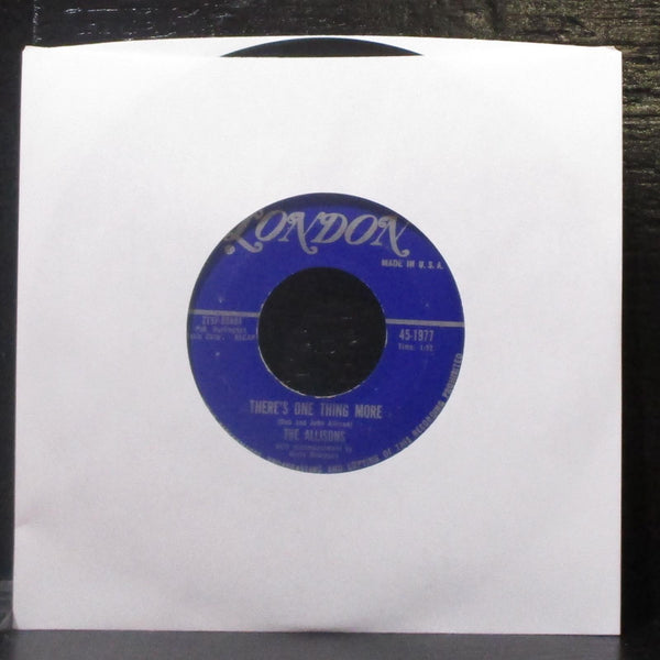 The Allisons - Are You Sure / There's One Thing More 7" VG+ Vinyl 45-1977 London - Shuga Records