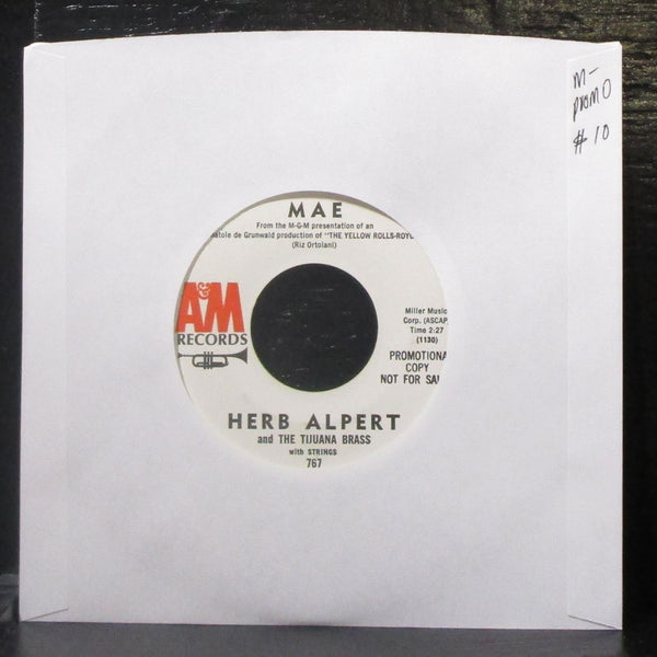 Herb Alpert & Tijuana Brass - Mae / El Garbanzo 7" Mint- Promo Vinyl 45 A&M 767 - Shuga Records