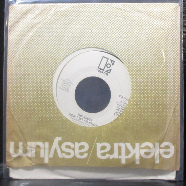 The Kings - Don't Let Me Know 7" Mint- Promo Vinyl 45 Elektra E-47110 USA 1980 - Shuga Records