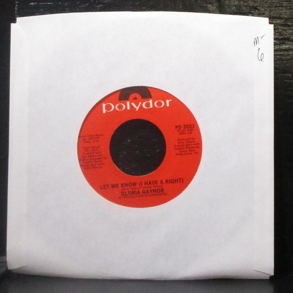 Gloria Gaynor - Let Me Know / One Number One 7" Mint- Vinyl 45 Polydor PD 2021 - Shuga Records