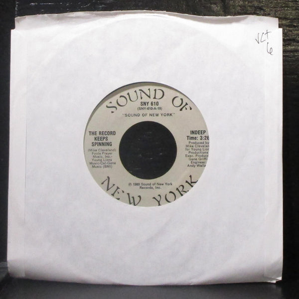 Indeep - The Record Keeps Spinning 7" VG+ Vinyl 45 Sound Of New York SNY 610 - Shuga Records