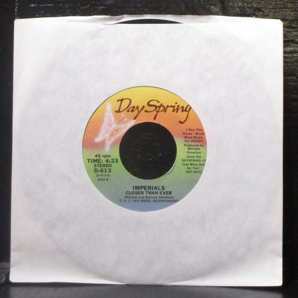 Imperials - Living Without Your Love / Closer Than Ever 7" VG+ Vinyl 45 D-613 - Shuga Records