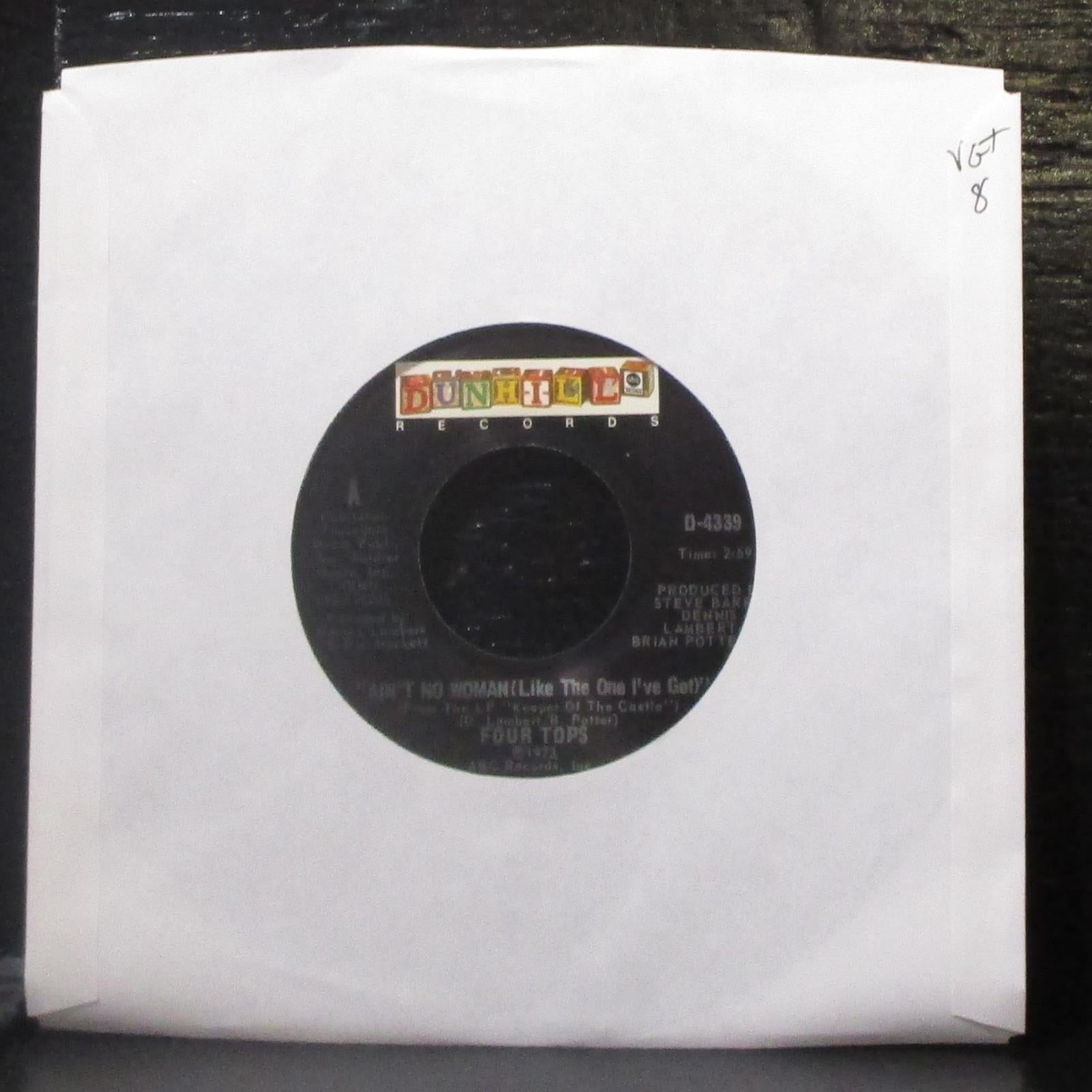 Four Tops - Ain't No Woman / The Good Lord Knows 7" VG+ Vinyl 45 ABC D-4339 - Shuga Records