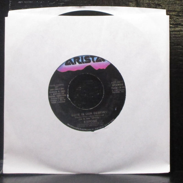 Expose - Let Me Be The One / Love Is Our Destiny 7" Mint- Vinyl 45 Arista 1987 - Shuga Records