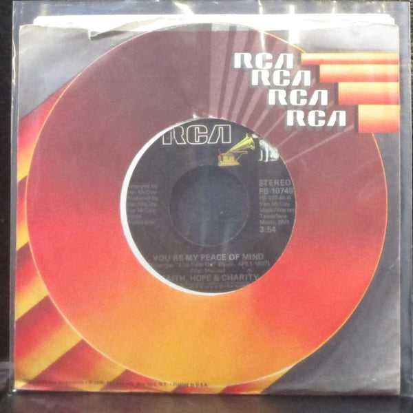 Faith Hope & Charity - You're My Peace Of Mind / Rescue Me 7" Mint- Vinyl 45 RCA - Shuga Records