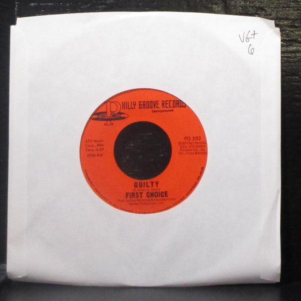 First Choice - Guilty / Wake Up To Me 7" VG+ Vinyl 45 Philly Groove PG 202 USA - Shuga Records