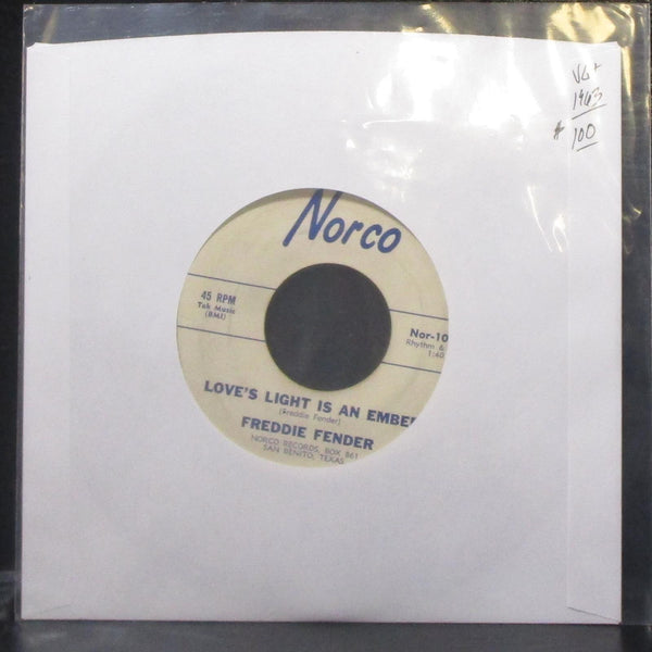 Freddie Fender - Love's Light Is An Ember / The New Stroll 7" VG+ Vinyl 45 Norco - Shuga Records