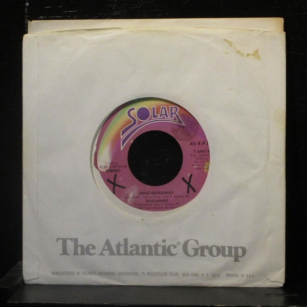 Shalamar - Dead Giveaway / I Don't Wanna Be The Last To Know 7" VG+ 7-69819 - Shuga Records