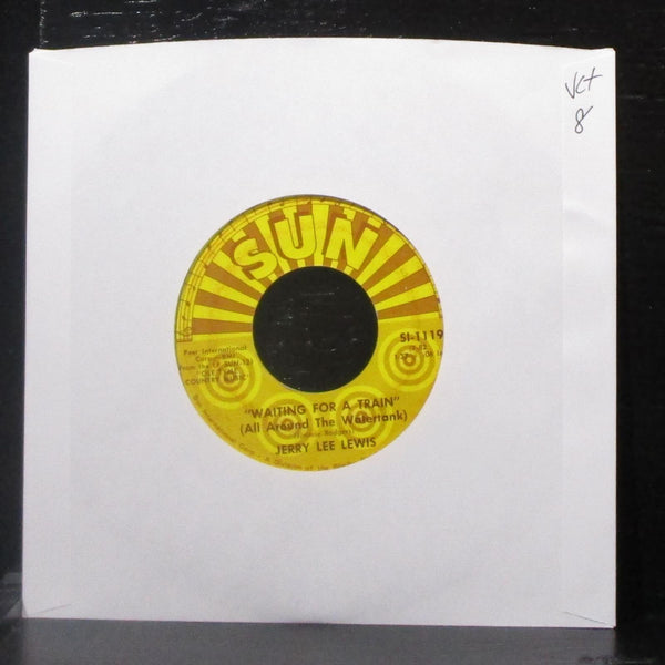 Jerry Lee Lewis - Waiting For A Train / Big Legged Woman 7" VG+ Vinyl 45 Sun - Shuga Records
