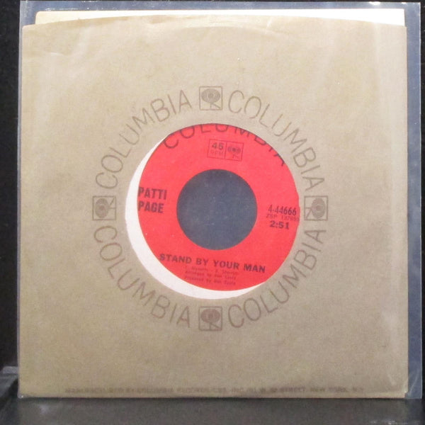 Patti Page - Stand By Your Man / Red Summer Roses 7" VG+ Vinyl 45 Columbia 1968 - Shuga Records