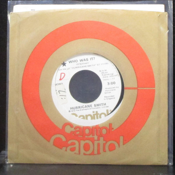 Hurricane Smith - Who Was It? / Take Suki Home 7" VG+ Promo Vinyl 45 Capitol - Shuga Records