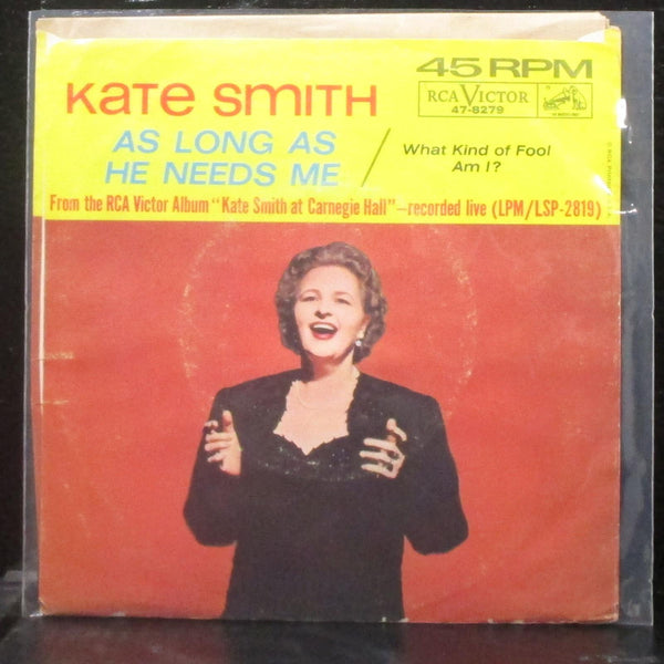 Kate Smith - What Kind Of Fool Am I? / As Long As He Needs Me 7" Mint- Vinyl 45 - Shuga Records