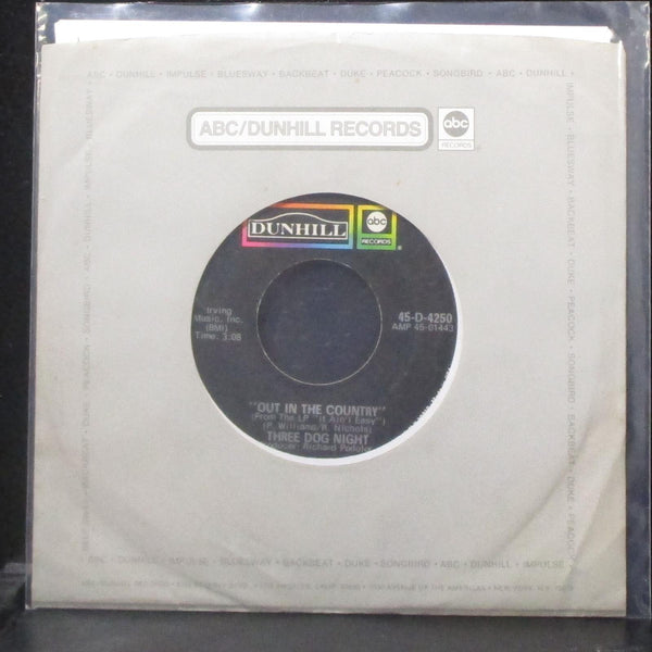 Three Dog Night - Out In The Country / Good Time Living 7" VG+ Vinyl 45 ABC 1970 - Shuga Records
